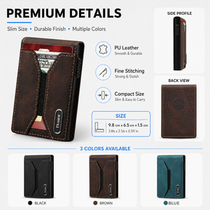 Portefeuille magnétique en cuir PU RFID Mag Safe, fin, pliable, avec porte-cartes d'identité et <span class=keywords><strong>de</strong></span> crédit en aluminium, pour hommes, capacité <span class=keywords><strong>de</strong></span> 10 à 13 cartes et argent liquide - Product Image 3