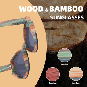 Gafas de Sol Redondas de Bambú con Logotipo Personalizado 2023, Color Madera, para Hombre y Mujer, Estilo Ojo de Gato, a la Moda - Product Image 2