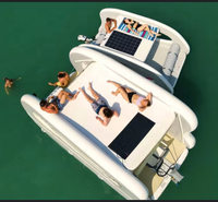 Bateau ponton pliable gonflable solaire ELECTRICAT, bateau de plaisance à énergie solaire, bateau de ponton à propulsion amusante