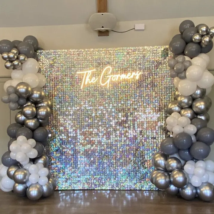 Glitter Gold Silver Panel Sequin Shimmer Wall Wedding Event Backdrop