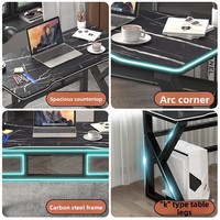 Bureau d'écriture pliable rectangulaire en acier K, surface en MDF, modèle DJZ-5, design cool, bureau d'ordinateur