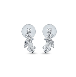 Boucles d'oreilles rondes minimalistes en diamant avec des pierres de haute clarté et une expérience de port confortable Fournisseur indien - Product Image 3