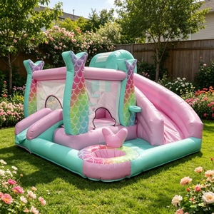 Château <span class=keywords><strong>gonflable</strong></span> commercial sirène avec toboggan et piscine à balles, maison de saut <span class=keywords><strong>gonflable</strong></span> pour location de fête en extérieur - Product Image 1