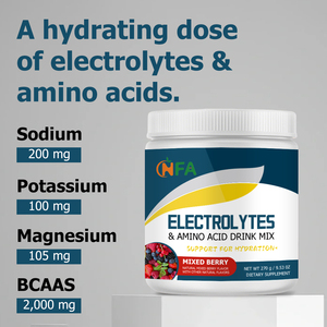 Poudre d'électrolytes en gros OEM pour le maintien de la santé musculaire, soutien à l'hydratation après l'entraînement, saveur fruits rouges mélangés, boisson aux acides aminés - Product Image 5