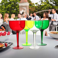 Verre à Margarita en Plastique PS Style Américain, Tumbler à Vin Violet Réutilisable, Sans BPA, Durable, 1L, Lavage à la Main Uniquement
