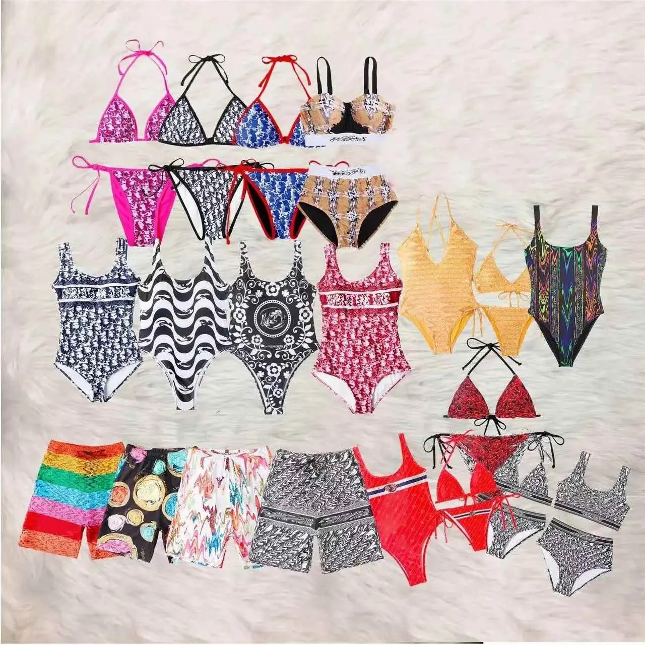 Seksi Bikini Suit lüks katalog tasarımcı mayo klasik kareli plaj mayo ünlü marka Bikini