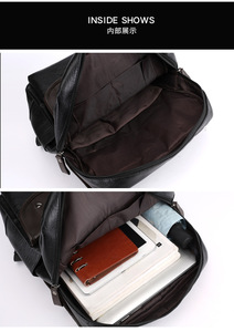 2022 vendita calda personalizzabile LOGO zaini retrò viaggi all'aperto <span class=keywords><strong>zaino</strong></span> per Laptop multifunzionale borsa da lavoro in <span class=keywords><strong>pelle</strong></span> PU da <span class=keywords><strong>uomo</strong></span> - Product Image 4