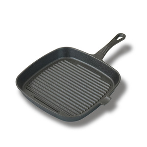Poêle à griller carrée en fonte de 12 pouces antiadhésive pour la cuisson en extérieur - Product Image 1