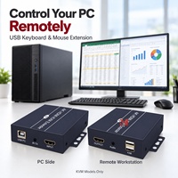 Extender KVM HDMI 4K 120m Melalui Kabel Cat6 dengan Ekstensi Keyboard Mouse USB, Local Loop Out, dan Kontrol IR