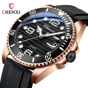 Relógio de pulso com mostrador grande para homens, relógio de silicone com pulseira de quartzo, relógio de pulso à prova d'água de alta qualidade, novidade da moda