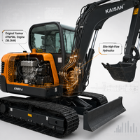 Mini-excavatrice neuve 5T 5,5 tonnes, moteur diesel Yanmar Kubota EPA, mini-excavatrice 5 tonnes pour travaux agricoles