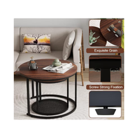 Meilleures Ventes : Table Basse de Salon Moderne, Ensemble de 2 Tables Basses Rondes Gigognes en Bois