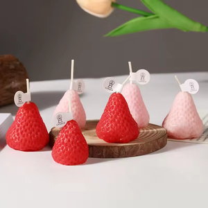 Vela Aromática con Forma de Fresa, Novedosa, de Cera de Parafina, Simulación de Fruta, para Regalo de Cumpleaños o Accesorios - Product Image 1