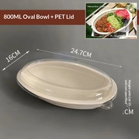 Boîte à repas ovale jetable pour gâteau, salade, fruits – Idéale pour les plats à emporter quotidiens