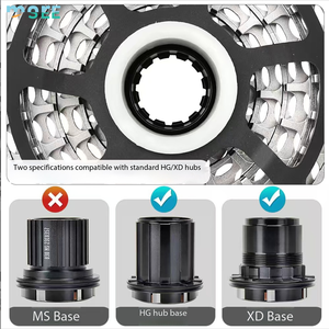 Cassette de vélo de route SeeMore 11-28/32T en acier CNC léger finition nickel 11 vitesses XD/HG - Product Image 5