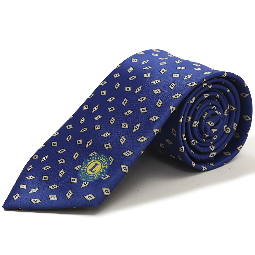 Custom design polyester printing logo club shield necktie ODM for club international fraternity logo ties