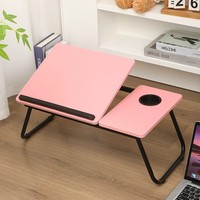 Table pliante compacte avec porte-gobelet et tiroir, en bois, pour lit, ordinateur portable, bureau, salle à manger, antidérapante, pour la maison