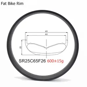 Soarrocs 25mm depth Mountain bike rims 26 inch carbon T800 fat bike tubeless clincher 65 80 100mm width Fat Bike carbon Rims