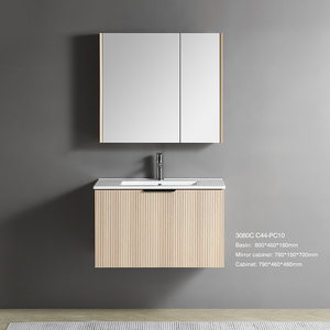 Mueble de Baño de Pared de Lujo con Diseño en Relieve, Mueble de Baño Rectangular de PVC - Product Image 3