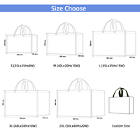 Sac de courses en PP tissé personnalisé en gros, imprimé géométrique laminé, sac fourre-tout réutilisable pour les marques de style de vie, les boutiques et la vente au détail