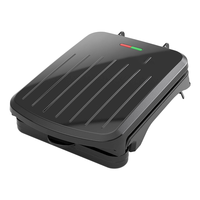 Gril électrique d'intérieur de plaque classique noire et fabricant de sandwich à panini pour 2 angles de gril réglables-pour la cuisine ou l'usage domestique