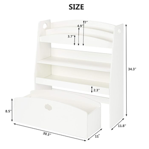 Étagère à livres pour enfants en bois personnalisable avec tiroir, <span class=keywords><strong>rangement</strong></span> multifonctionnel pour livres d'enfants pour la crèche et la maternelle - Product Image 3