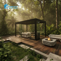 Pergola motorisée en aluminium de style chinois Sweet Home avec lamelles de toit rétractables, imperméable et offrant une protection UV pour jardin et terrasse