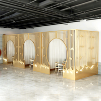 Cloison de séparation en métal Art déco personnalisée en gros pour restaurant salle privée ongles spa salon de beauté éboulis salle mariage anniversaire