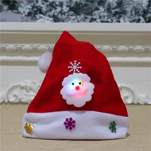 Adorno navideño de Navidad para niños y adultos, no tejido, clásico, rojo, blanco