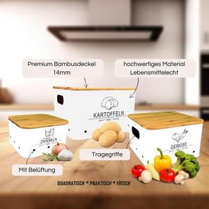 Quadrato di <span class=keywords><strong>patate</strong></span> vegetali cipolla cucina scatola di stoccaggio in metallo contenitore di aglio latta cucina 3 pezzo di aglio patata cipolla <span class=keywords><strong>porta</strong></span> cipolla - Product Image 4