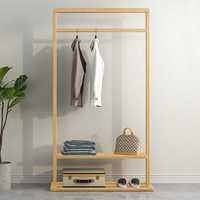 Perchero de Madera Multiusos con Almacenamiento para Zapatos