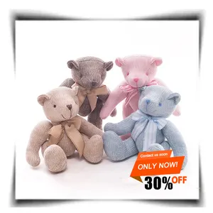 Hot sellWool Bow Knuckle Bear Rag Dolls Bedroom Sofa Home Decoration Gift for Children Friends Cartoon Stuffed Animal Plush Toys