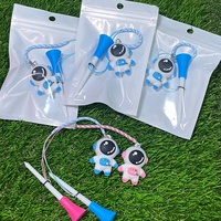 Offre Spéciale dessin animé astronaute Golf Tee en plastique Tee avec corde Anti-perte 3D caoutchouc mignon poupée suspendu décoration cadeau Golf accessoires