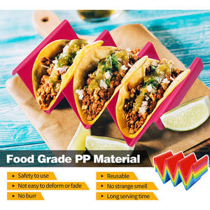 Lot de 6 supports à tacos colorés de qualité supérieure, grands plateaux pour 6 tacos chacun, pour la cuisine - Product Image 5