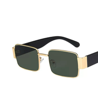 Lunettes de soleil carrées à double pont en métal, nouveau design personnalisé tendance