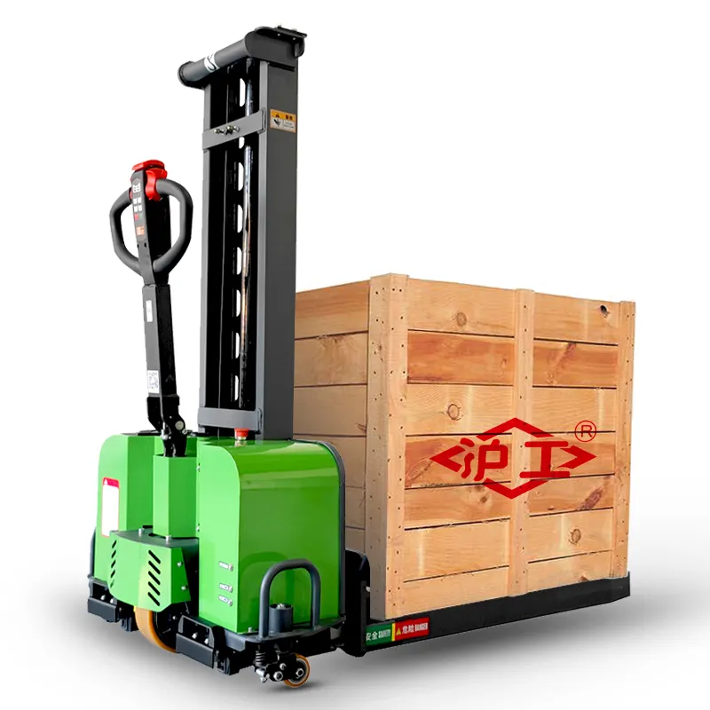 all electr semi portable electric self discharge stacker truck self propelled stacker