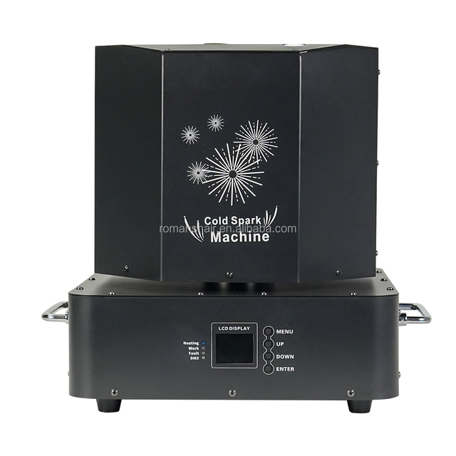 New 1300W DMX Double Head Rotating Cold Spark Machine Not Hurtful 360 Rotation Fireworks Remote Control 1.5-5M Spray Height