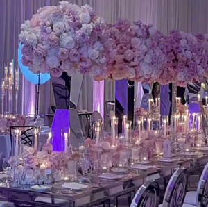 Vàng bạc Thép không gỉ gương kim loại hoa bình đứng bên trang trí đám cưới Bảng centerpieces plinths bệ đứng - Product Image 6