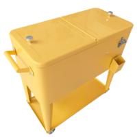 Chariot isotherme roulant personnalisé 73L en métal, glacière à roulettes pour garder au frais lors de vos fêtes
