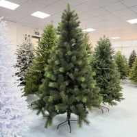 Sapin géant à charnière 180cm 210cm 240cm PVC Aiguille dure Matériau floqué Sapin de Noël artificiel en épicéa avec base métallique pliable