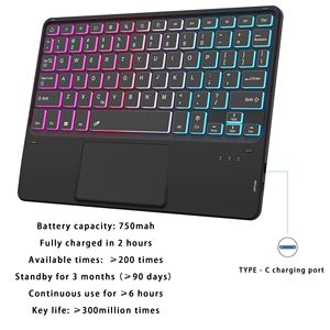 Étui Clavier Magique avec Rétroéclairage, Pavé Tactile Magnétique Amovible et Emplacement pour Stylet S-Pen pour Samsung Galaxy Tab A9+ 2023/A11+ 2025 5G Laudtec - Product Image 5