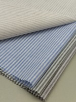 Tissu rayé en lin-coton de 0,3 cm, processus de teinture et de tissage, doux et écologique, idéal pour robes, chemises et pantalons