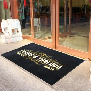 Factory Made Custom Tapijt Fabrikant Anti-Slip Custom Nylon Tapijt Gedrukt Rubber Logo Outdoor Nylon Mat Custom Deur Mat