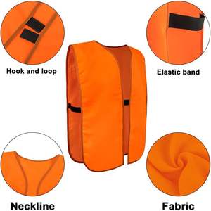 Chaleco naranja TopTie Blaze, chaleco de seguridad de caza Unisex de alta visibilidad personalizado, transpirable, a prueba de viento, estampado sólido para hombres y mujeres - Product Image 2