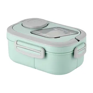 Amazon Hot Selling Microwavable Lunch Box with Compartment Office Worker Salad Bento Box Food Storage Container for Kids School