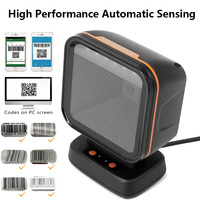 Lecteur de codes-barres 2D KEFAR, scanner de codes-barres de bureau à détection automatique, lecteur de codes matriciels, lecteur de codes-barres USB pour supermarché, lecteur de codes 1D 2D QR