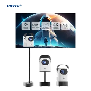 Topleo Portable 1080p LCD Projector with LED Lamp Mini 4K Smart Android 9 Operating System for Home Use