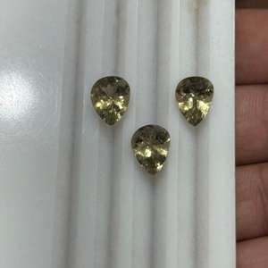 Diasporas naturelles pierres précieuses poire coupe calibrée lâche trois pièces ensemble couleur naturelle changeante diaspore turque - Product Image 5