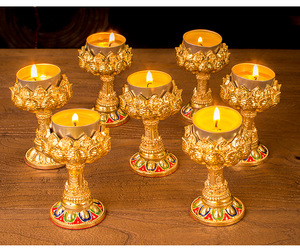 Lotus Shape bơ nến Đèn chủ cơ sở Tây Tạng Phật Giáo cầu nguyện gia công dịch vụ sản phẩm - Product Image 6