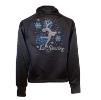 Haute qualité patinage artistique formation porter enfants filles Performance vestes noir chaud polaire patinage sur glace rouleau tenues pour les femmes